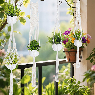 4Pcs 4 Styles Cotton Weaving Rope Wall-Mounted Basket AJEW-OC0015-28-1