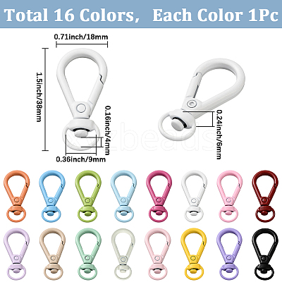 16Pcs 16 Colors Alloy Swivel Clasps FIND-SC0023-27-1