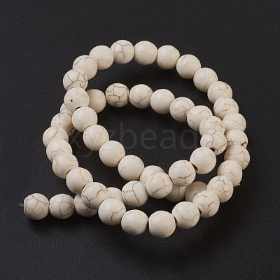 Synthetic Magnesite Beads Strands TURQ-S192-8mm-1-1