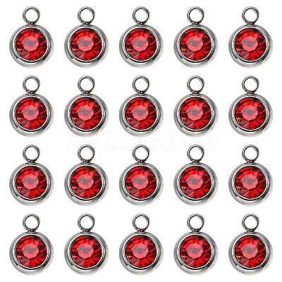 20Pcs 201 Stainless Steel Rhinestone Charms STAS-YW0002-02B-1