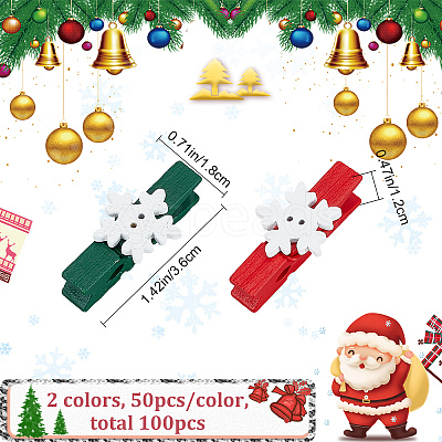 100Pcs 2 Colors Dyed Wooden Craft Pegs Clips DIY-CP0008-76-1