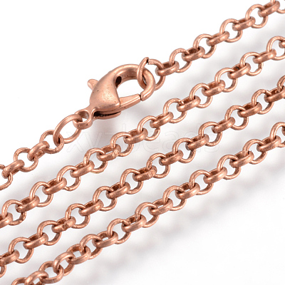 Iron Rolo Chains Necklace Making X-MAK-R015-60cm-R-1
