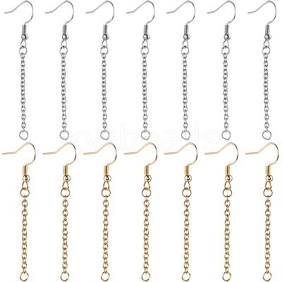 40Pcs 2 Styles 304 Stainless Steel Earring Hooks EJEW-SC0001-85-1