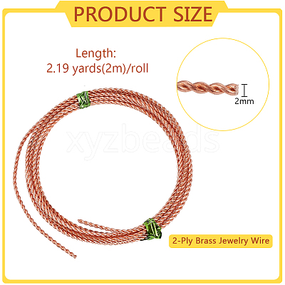 2-Ply Brass Jewelry Wire KK-WH0084-26B-1
