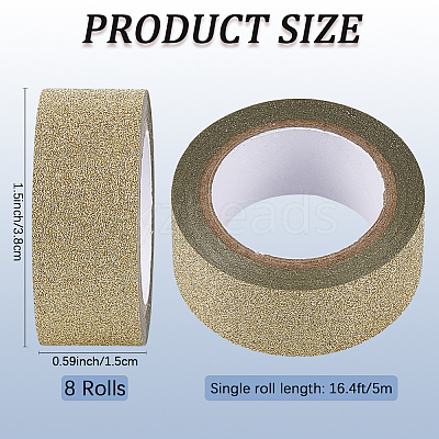 8 Roll Glitter Adhesive Plastic Tapes DIY-CP0011-84A-1