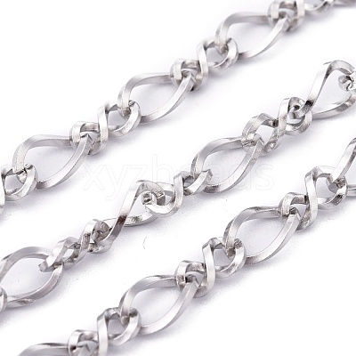 Tarnish Resistant 304 Stainless Steel Figaro Chains CHS-L001-138-0.8mm-1