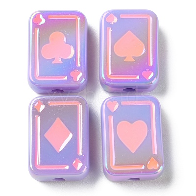 UV Plating Rainbow Iridescent Acrylic Enamel Beads SACR-G034-11F-1