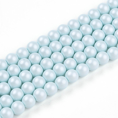 Baking Paint Pearlized Glass Pearl Bead Strands HY-N002-4mm-B01-1