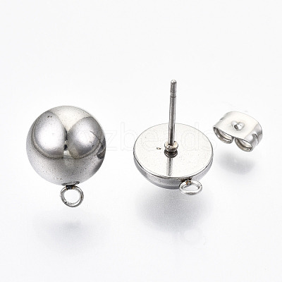 Non-Tarnish 304 Stainless Steel Stud Earring Findings STAS-Q225-16A-10mm-1