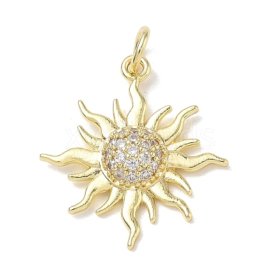 Brass with Rhinestone Pendants KK-CBAD872-01G-02-1