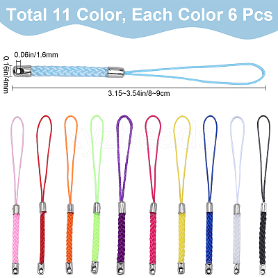66Pcs 11 Colors Polyester Cord Mobile Straps FIND-GF0006-43-1