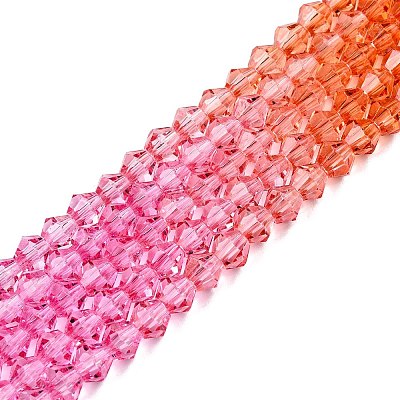 Gradient Color Baking Paint Glass Bead Strands DGLA-A039-T2mm-A04-1