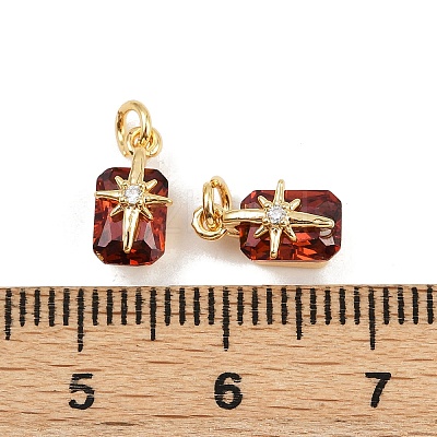 Brass Pave Cubic Zirconia Pendants KK-H078-33G-03-1
