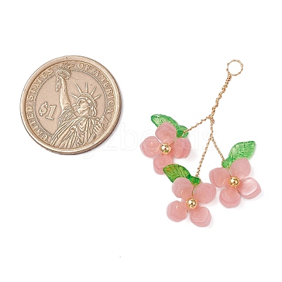 Plastic with Acrylic & Copper Wire Pendants PALLOY-JF03601-05-1
