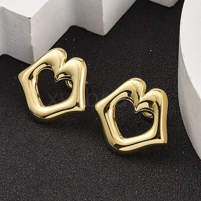 Ion Plating(IP) 304 Stainless Steel Stud Earrings EJEW-K268-11G-1