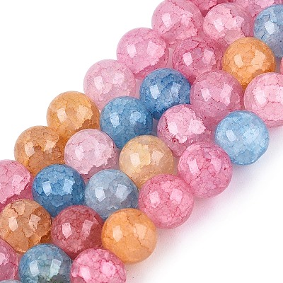 Baking Paint Crackle Glass Beads Strands GLAA-Q106-03A-12-1