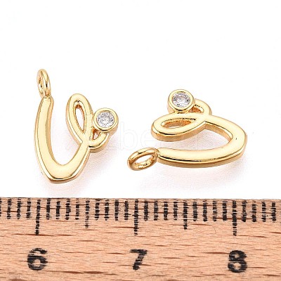 Brass Micro Pave Cubic Zirconia Charms KK-N263-97G-V-1