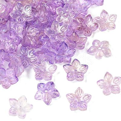 Two Tone Transparent Glass Bead Cap GLAA-H041-01-1