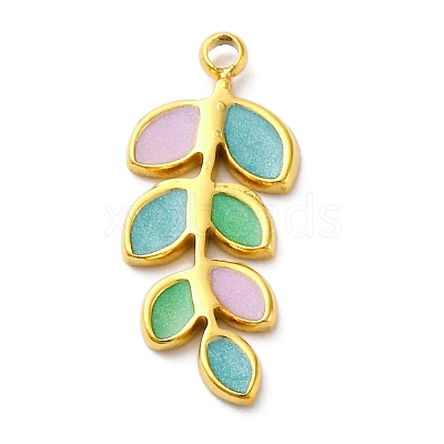 304 Stainless Steel Enamel Pendants STAS-S163-13G-1