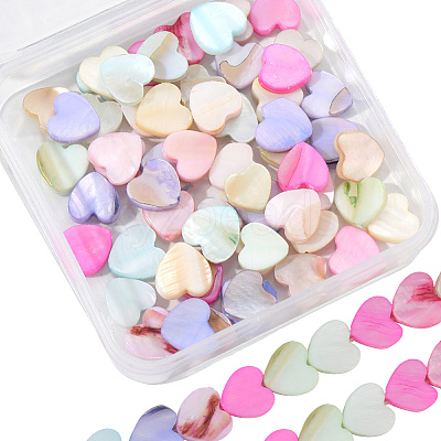 2 Strands Macaron Color Natural Shell Beads Strands SHEL-SC0001-88B-1