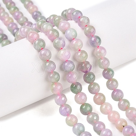 Dyed Natural White Jade Beads Strands G-T138-6mm-210-8-1