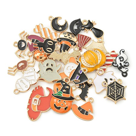 Halloween Theme Alloy Enamel Pendants FIND-U010-01-1