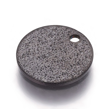 304 Stainless Steel Textured Pendants STAS-I098-01-10mm-B-1