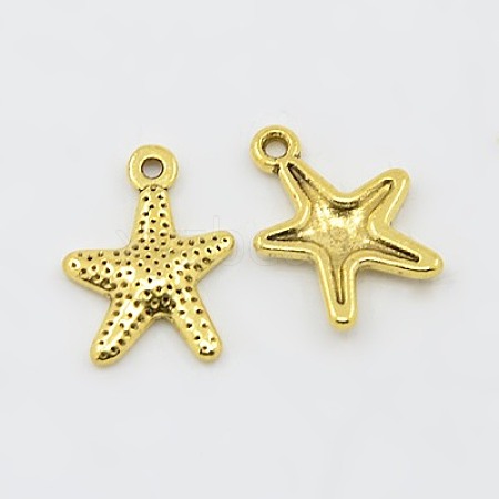 Tibetan Style Alloy Starfish/Sea Stars Charms LS-GLF0463Y-NF-1
