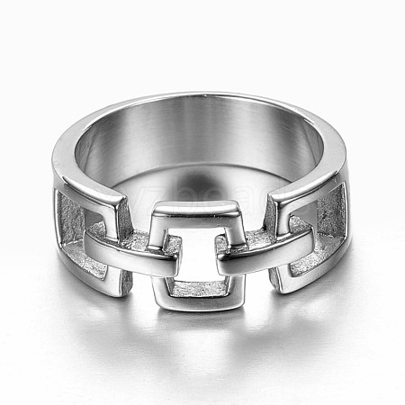 Tarnish Resistant 316 Surgical Stainless Steel Rings RJEW-P116-07-18mm-1