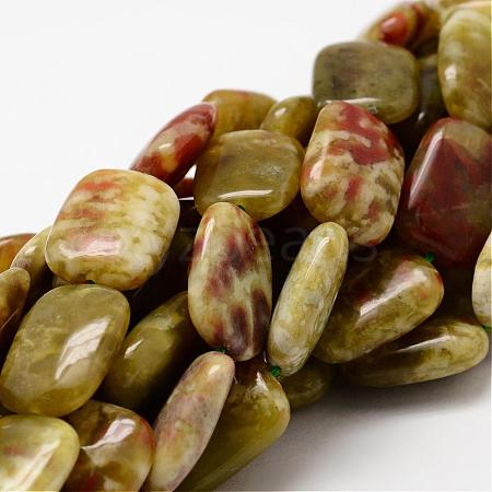 Rectangle Natural Dragon Blood Jasper Beads Strands G-K072-02D-1