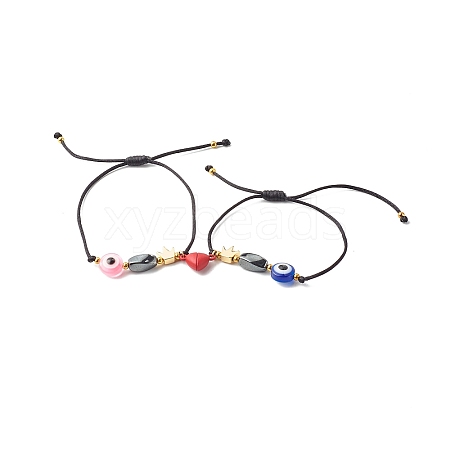 Magnetic Heart Clasps Bracelets Set for Best Friendship Sisters BJEW-JB06765-1