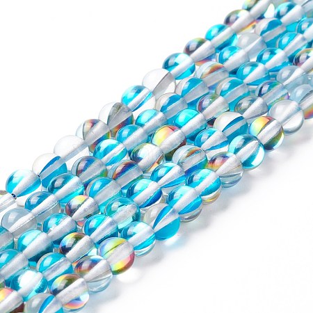 Synthetic Moonstone Beads Strands G-E573-02A-02-1