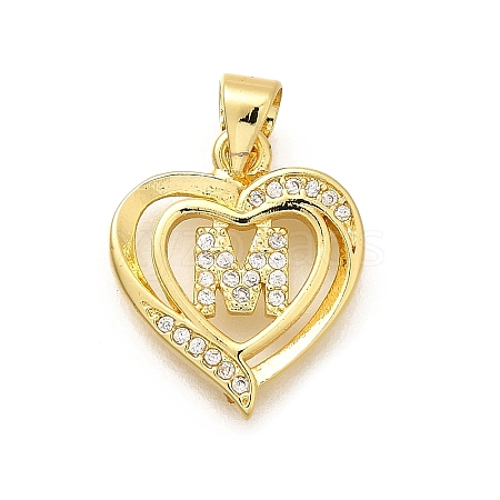 Rack Plating Brass Micro Pave Cubic Zirconia Pendants KK-L226-101G-M-1