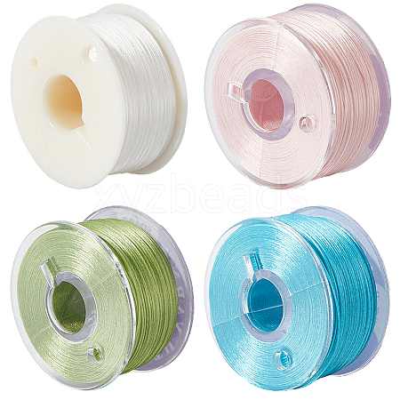 4 Rolls 4 Colors Special Coated Polyester Beading Threads for Seed Beads OCOR-SC0001-08C-1