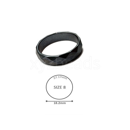 Synthetic Hematite Plain Band Rings BK4832-31-1