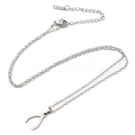 201 Stainless Steel Claw Pendant Necklace with Cable Chains NJEW-Q317-21P-1