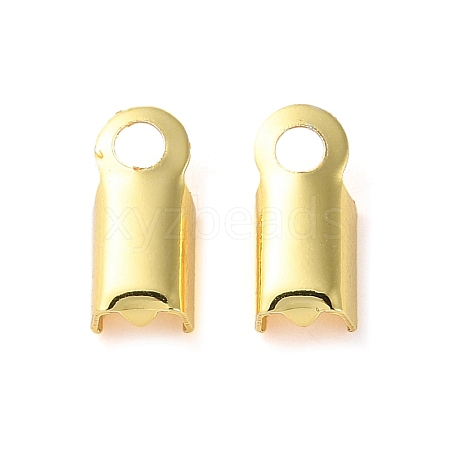 Rack Plating Brass Folding Crimp Ends KK-M269-21G-1