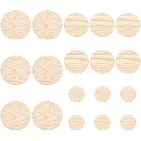 Olycraft 15Pcs 3 Style Unfinished Wood Cutouts WOOD-OC0002-51-1