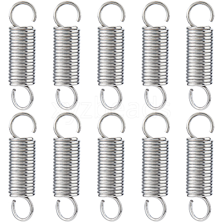 10Pcs Stainless Steel Tension Spring Hook AJEW-FH0006-13B-1