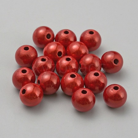 Matte Spray Painted Acrylic Beads OACR-TAC0001-13F-1