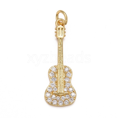 Rack Plating Brass Clear Cubic Zirconia Pendants KK-M229-42G-1