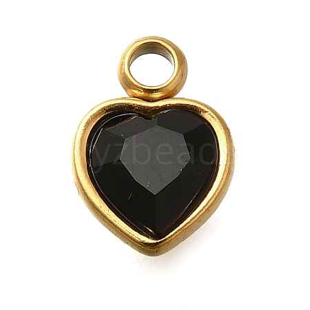 304 Stainless Steel with Rhinestone Pendants X-STAS-Q346-01G-05-1