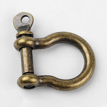 Tibetan Style Alloy D-Ring Anchor Shackle Clasps LS-X-PALLOY-D355-AB-1