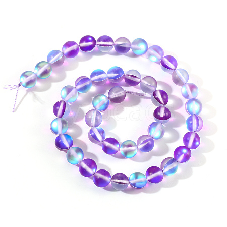 Synthetic Moonstone Beads Strands G-S283-8mm-15-1