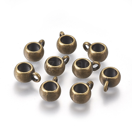 Tibetan Style Alloy Rondelle Tube Bails TIBE-YW0001-45AB-1