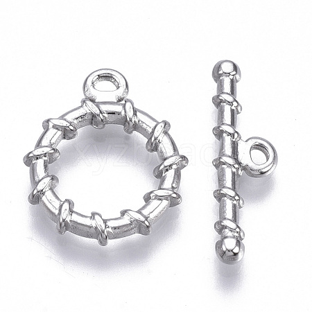 Non-Tarnish 304 Stainless Steel Toggle Clasps STAS-N087-19-1