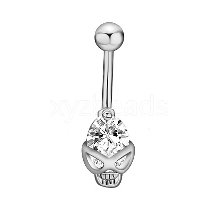 Clear Cubic Zirconia Belly Button Rings WG9960A-24-1