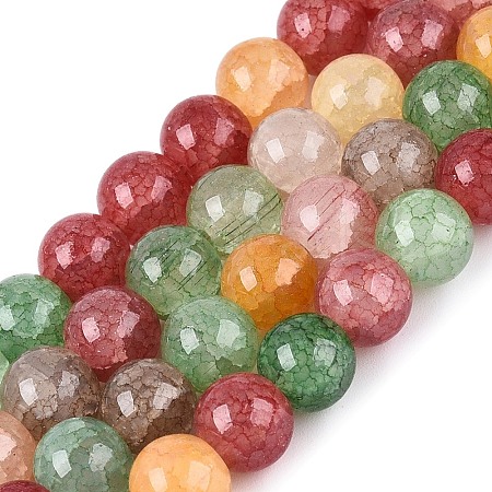 Baking Paint Crackle Glass Beads Strands GLAA-Q106-03A-13-1
