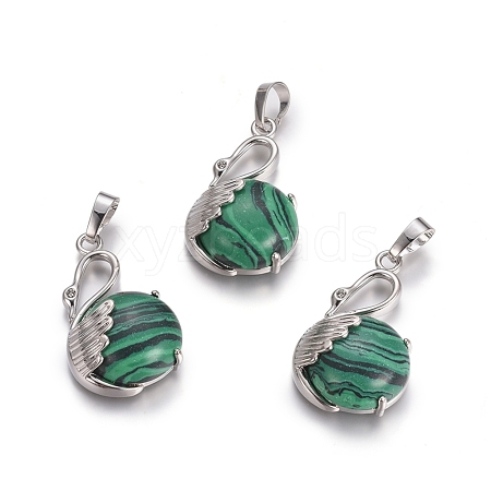 Synthetic Malachite Pendants G-L512-N03-1