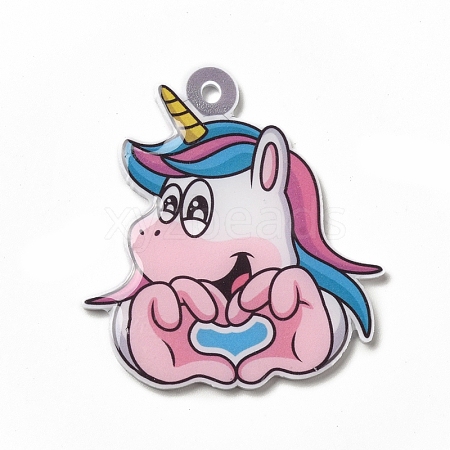 Cartoon Opaque Acrylic Pendants MACR-K330-33F-1